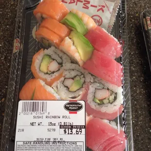 a package of sushi rolls