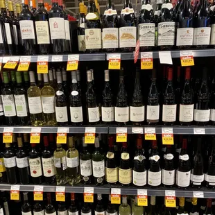 wine on shelves