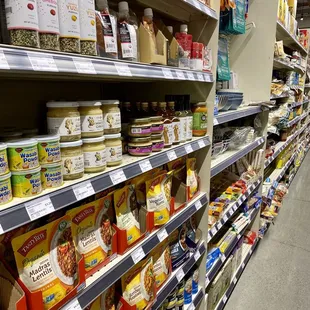 shelves of food