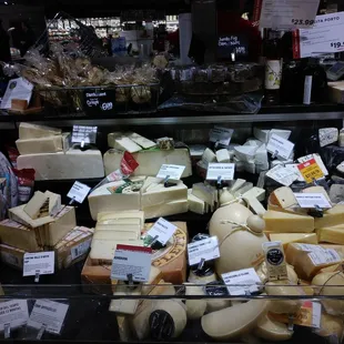 Extensive cheese section