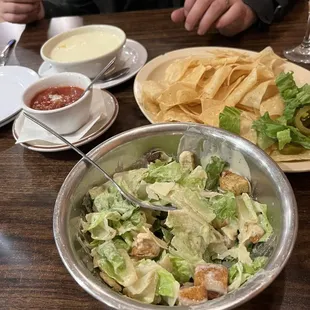 Side salads and queso