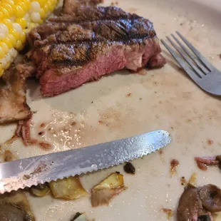 Perfect medium rare. This place can definitely cook a steak.
