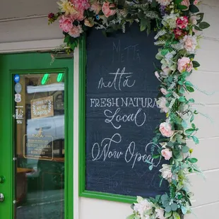 a chalkboard with a message on it