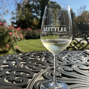 a glass of white wine