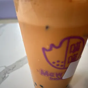 Thai tea with boba