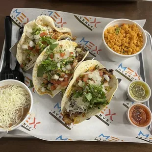 Taco Plate (chicken, ground beef, pastor)