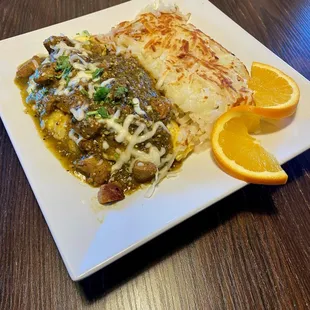Chile verde omelette
