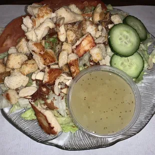 Deluxe House Salad with Grilled Chicken and Fat Free Celery Seed Dressing