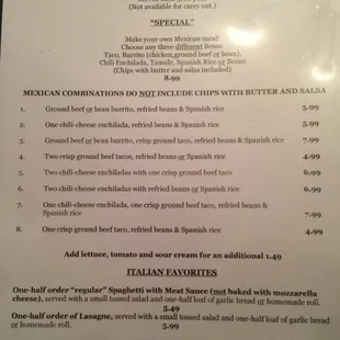 Lunch Menu
