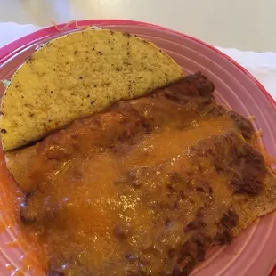 a plate of mexican food