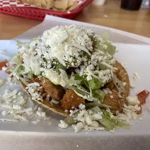 Chicken Fajita Tostada