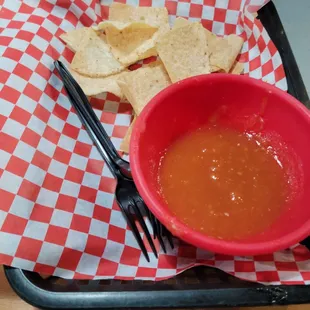 Free chips with mild salsa