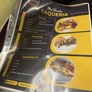 Taqueria Menu