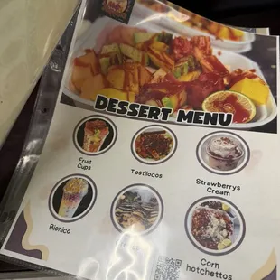Desert Menu