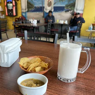 Chips and horchata