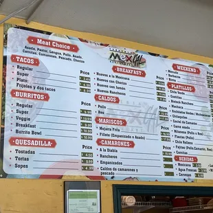 sushi and sashimi, menu