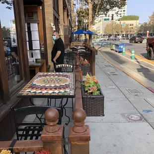 Outdoor dining at one of our faves - our first time back since the stinking pandemic!! They did AMAZING!