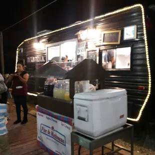 a group of people standing outside