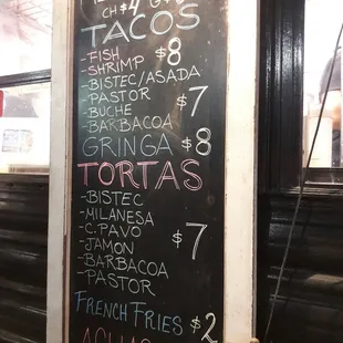 menu