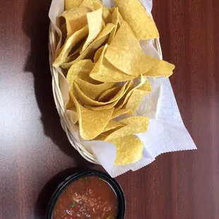 Chips and homemade salsa
