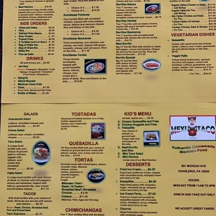 Our Menu.