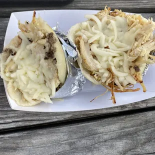 a plate of food on a picnic table