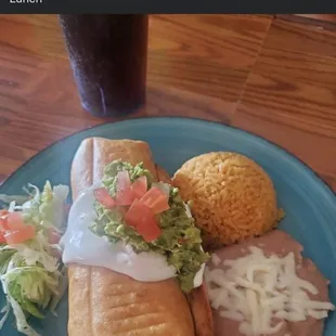 Chimichanga lunch special