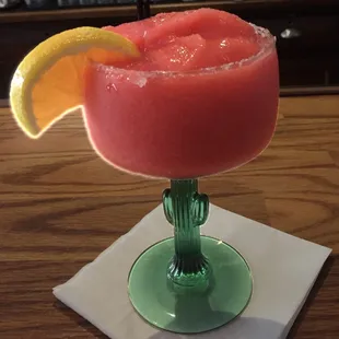 Blended strawberry margarita