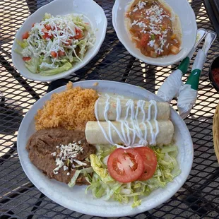 a plate of mexican food