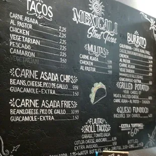 Older menu chalkboard