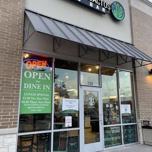 the front of the restaurant