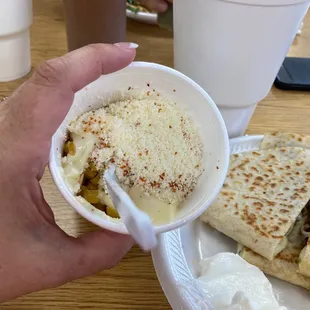 Elote in a cup. Yum!