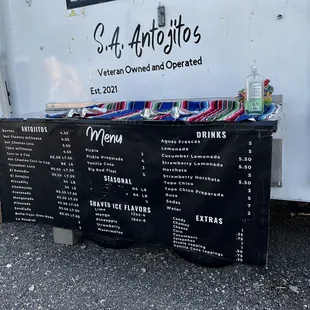Menu nearby food truck