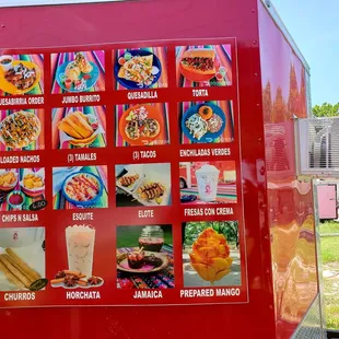 a variety of food items