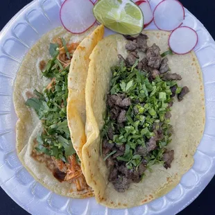 Chicken taco and ceresa taco