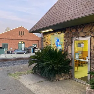 Right by the historic railroad track