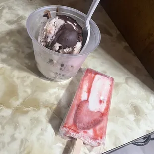 ice cream and chocolate