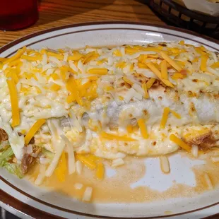 Wet burrito (sans salty slow-cooked chicken sauce)
