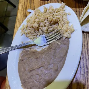 Rice and refried beans