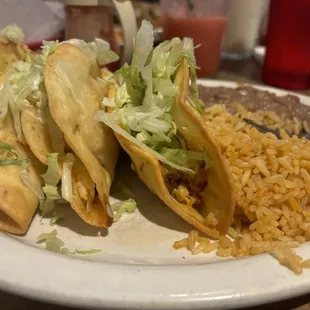 Chicken and cheese Three Piece Tacos