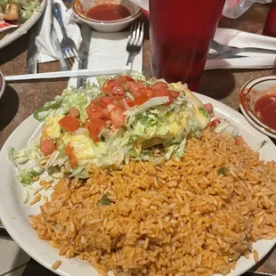 beef Chimichanga w double rice