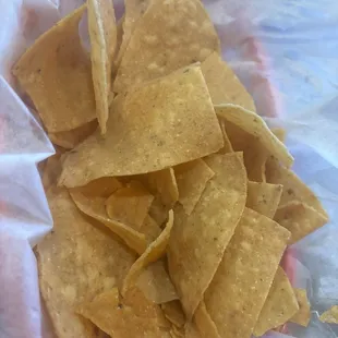 Chips as part of the complimentary chips and salsa.