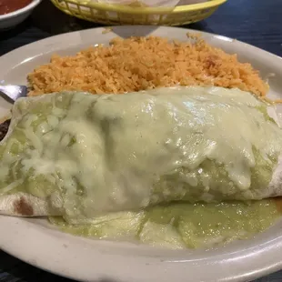 Trio burrito with rice