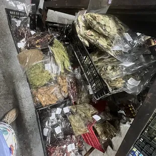 a variety of dried fruits and vegetables