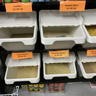 a variety of food items in a grocery store