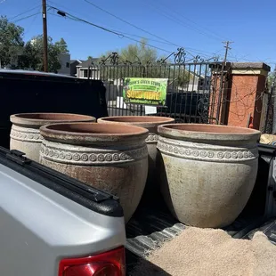 We bought 4 beautiful large pots today!