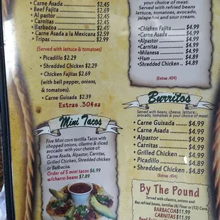 Menu page 1