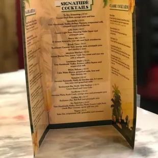 New menu same drinks