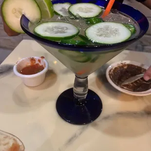 Jalapeño cucumber margarita