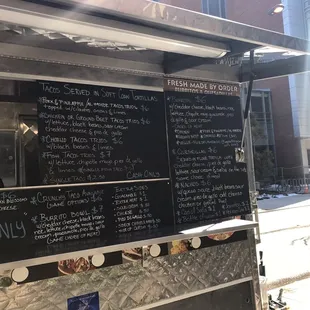 (Most of the) Menu as of June 2018.